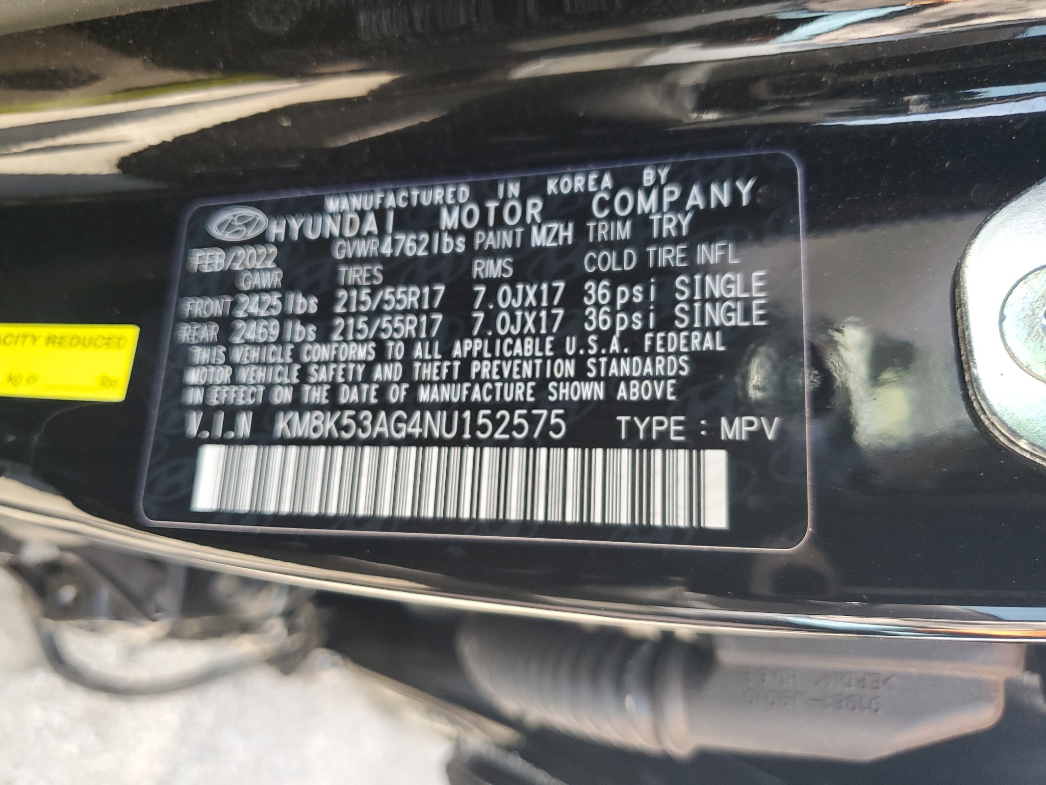 KM8K53AG4NU152575 2022 Hyundai Kona Limited