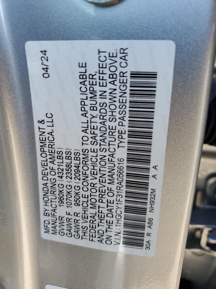 1HGCY1F31RA056616 2024 Honda Accord Ex