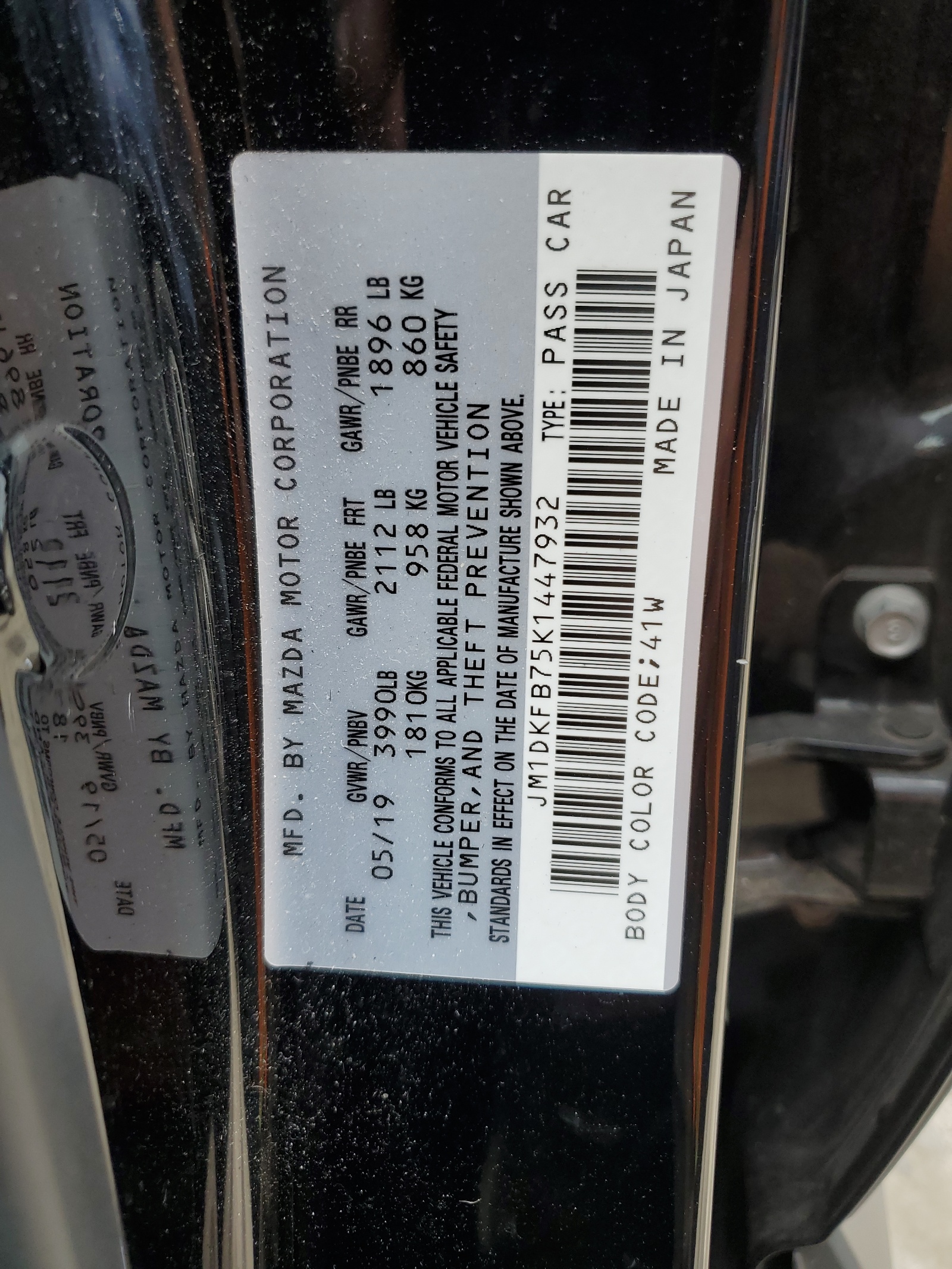 JM1DKFB75K1447932 2019 Mazda Cx-3 Sport