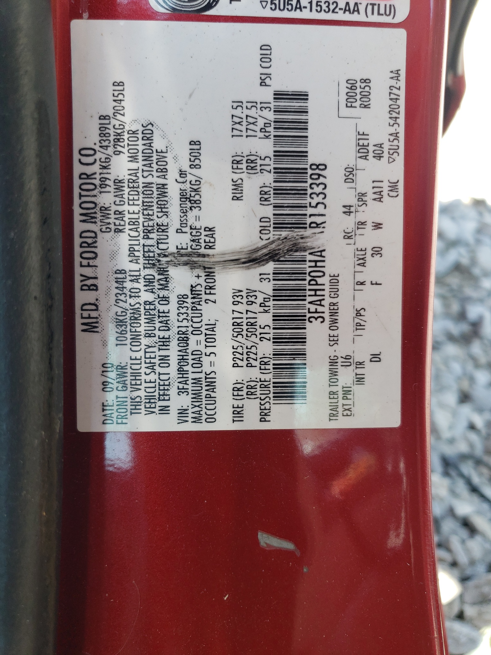 3FAHP0HA0BR153398 2011 Ford Fusion Se