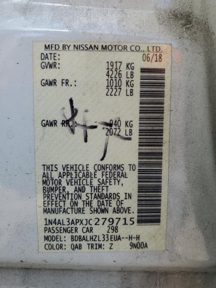 2018 Nissan Altima 2.5 VIN: 1N4AL3APXJC279715 Lot: 65019444