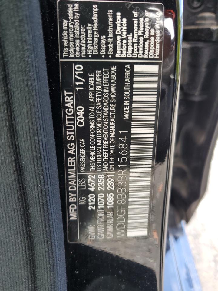 2011 Mercedes-Benz C 300 4Matic VIN: WDDGF8BB3BR156841 Lot: 60966904