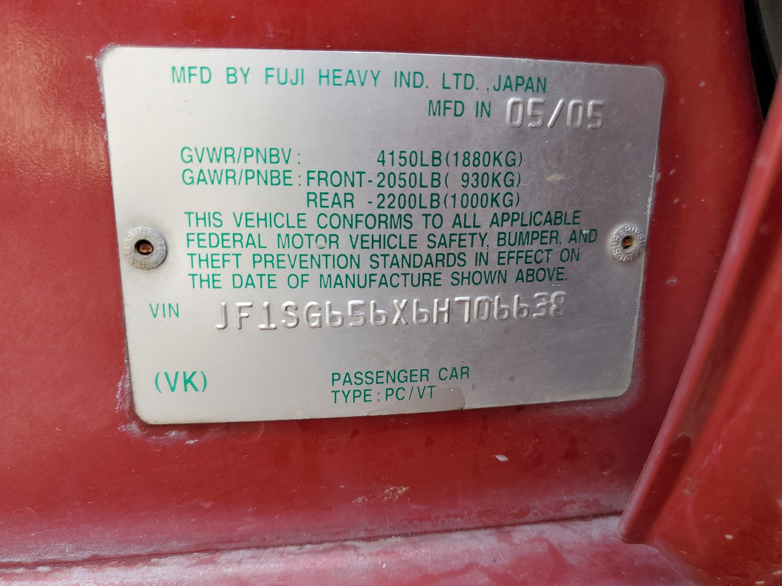 JF1SG656X6H706638 2006 Subaru Forester 2.5X Premium