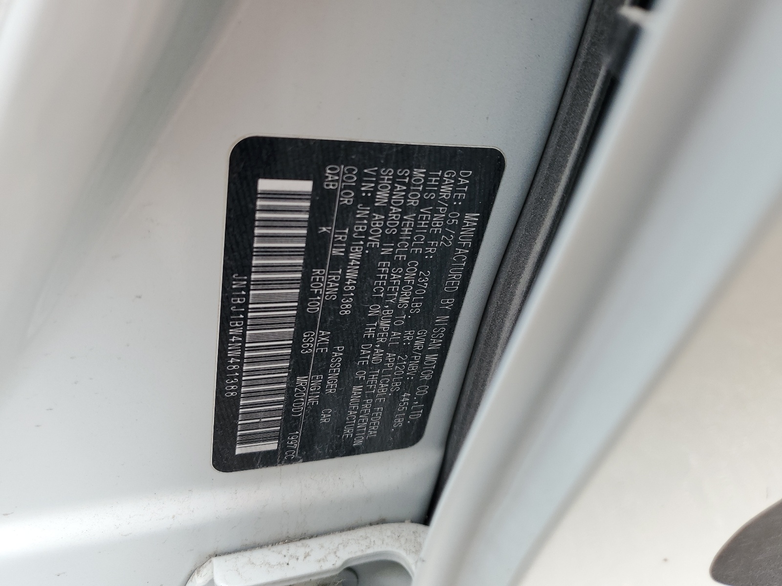 JN1BJ1BW4NW481388 2022 Nissan Rogue Sport Sv