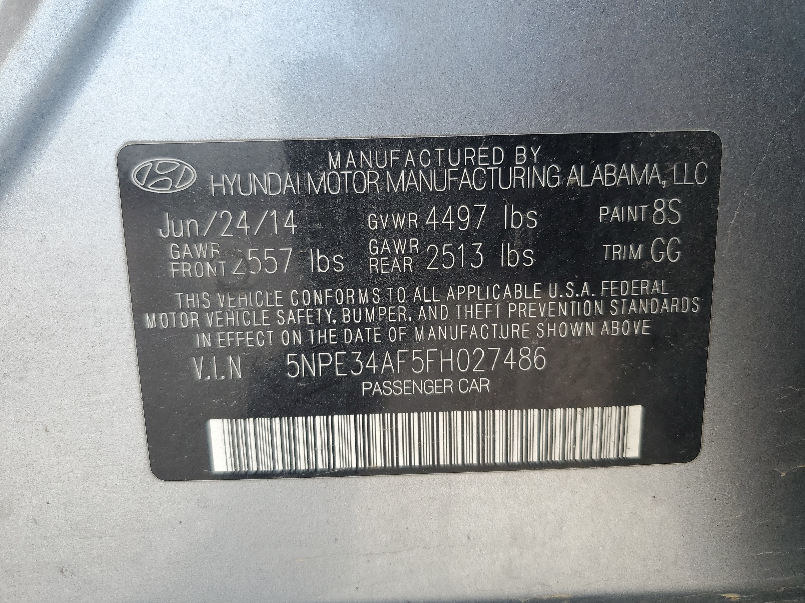 5NPE34AF5FH027486 2015 Hyundai Sonata Sport