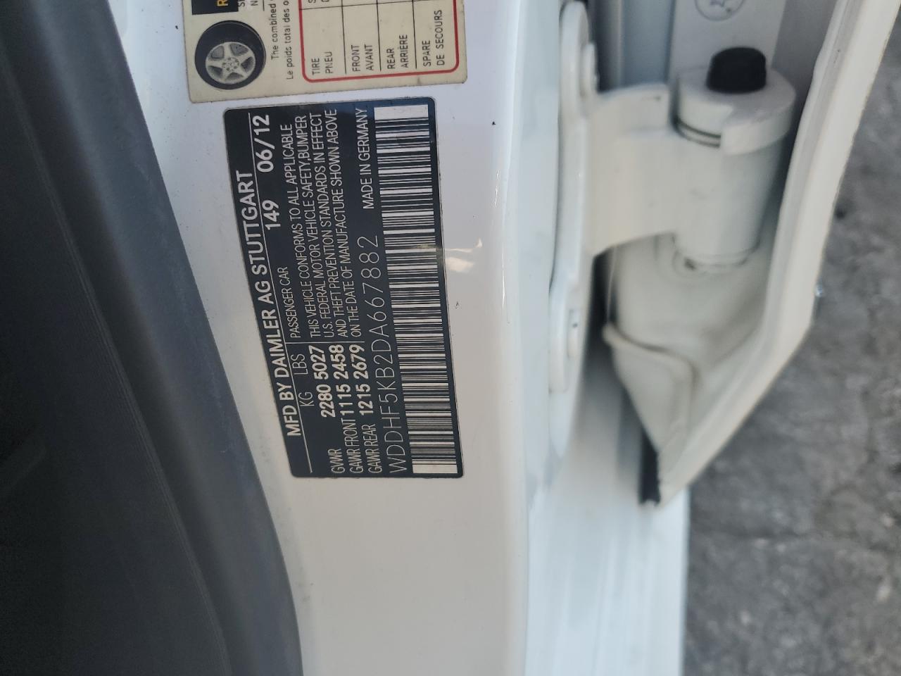 2013 Mercedes-Benz E 350 VIN: WDDHF5KB2DA667882 Lot: 63089424