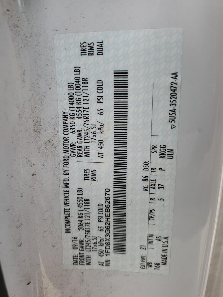 2017 Ford F350 Super Duty VIN: 1FD8X3G62HEB62670 Lot: 62873794