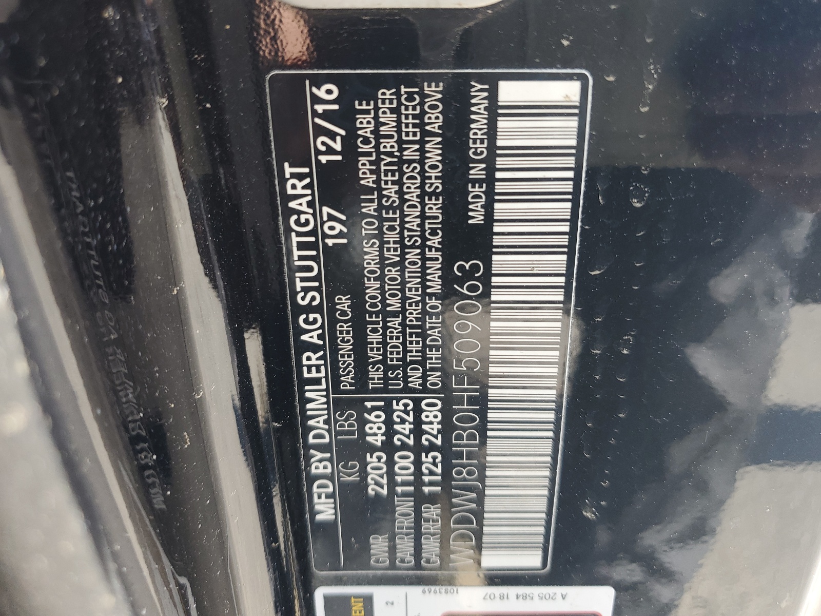 WDDWJ8HB0HF509063 2017 Mercedes-Benz C 63 Amg-S