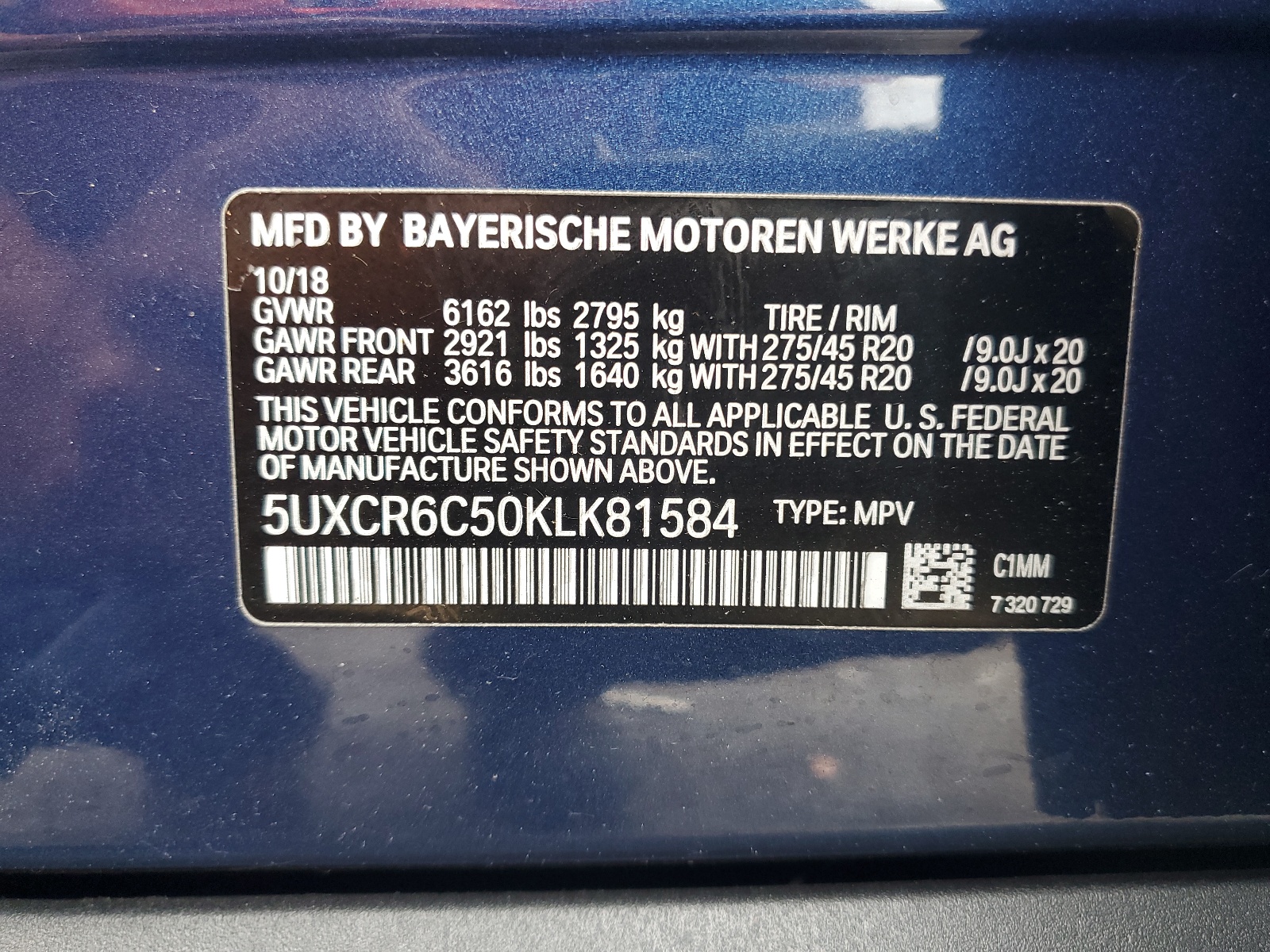 5UXCR6C50KLK81584 2019 BMW X5 xDrive40I