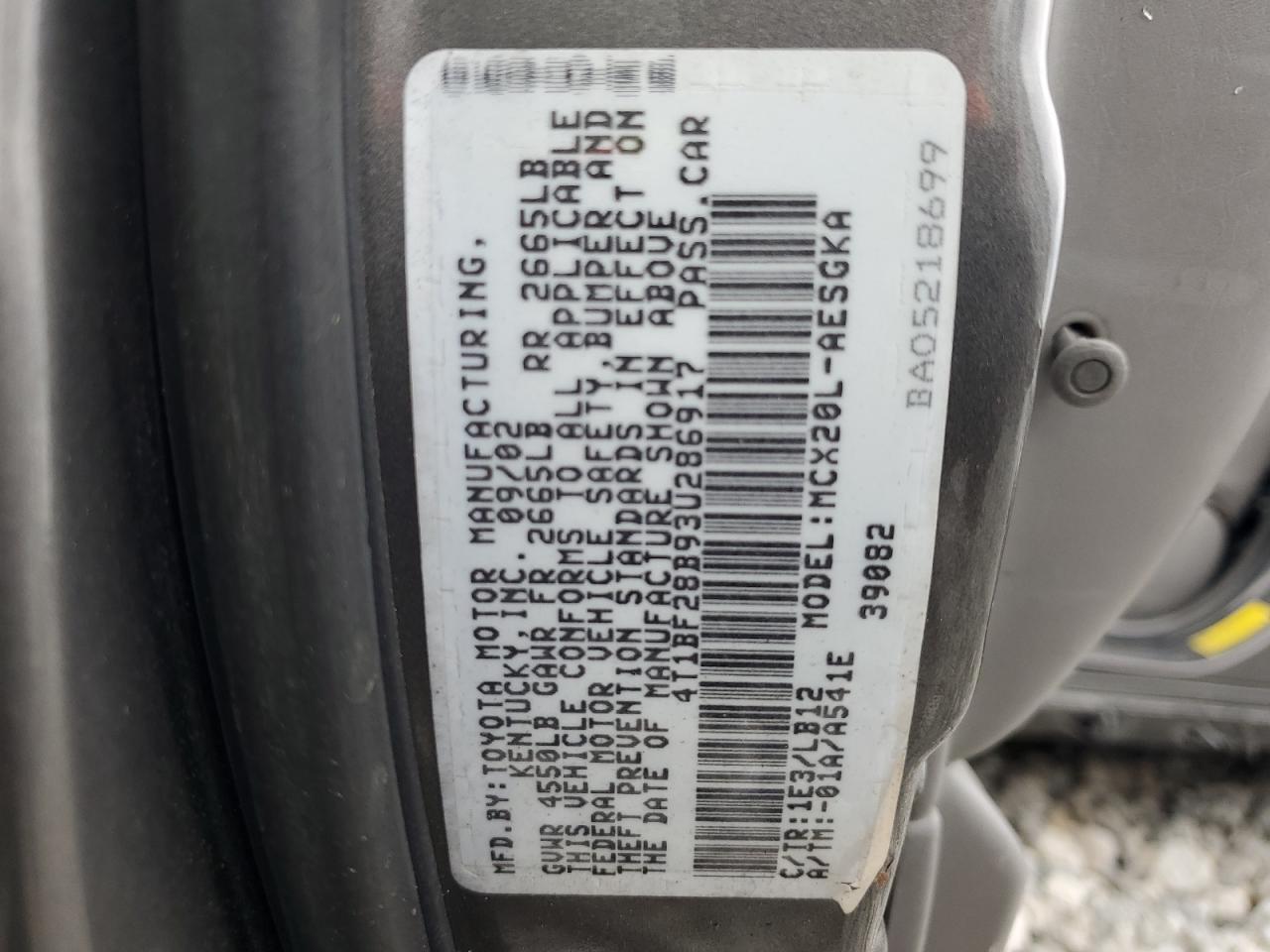 4T1BF28B93U286917 2003 Toyota Avalon Xl