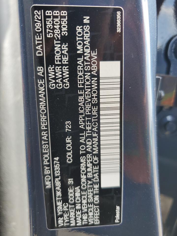 2023 Polestar 2 VIN: YSMET3KA8PL133574 Lot: 62349684