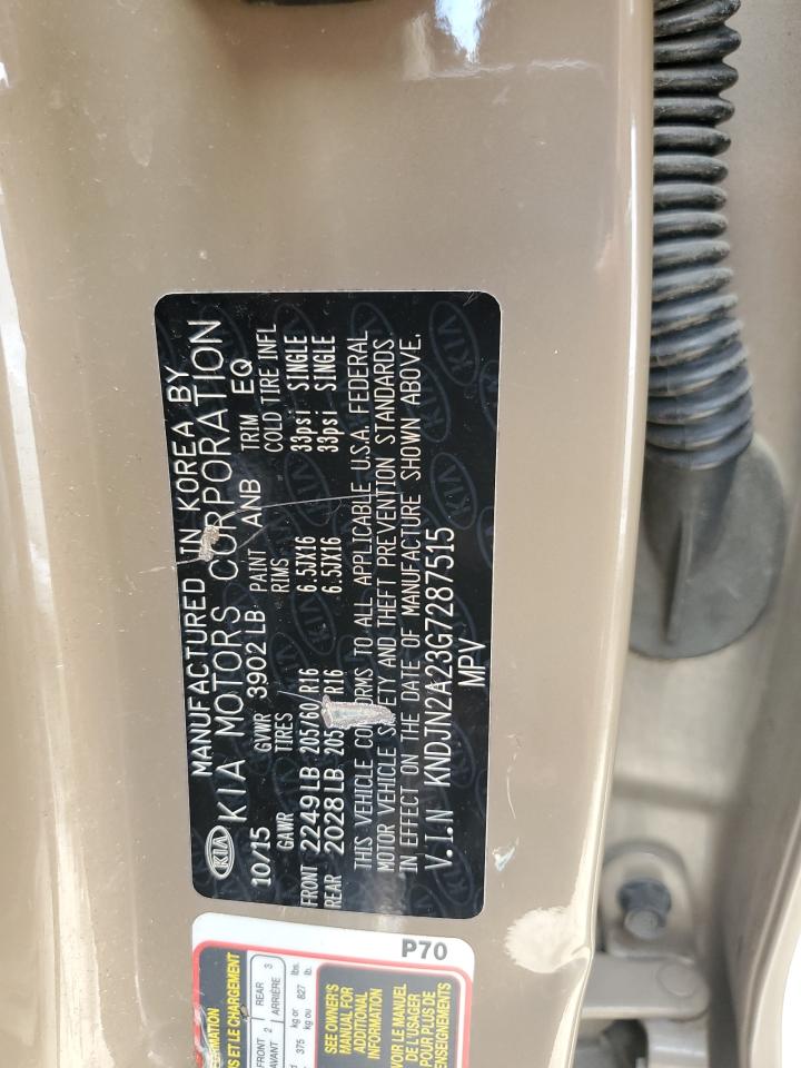 2016 Kia Soul VIN: KNDJN2A23G7287515 Lot: 61881344