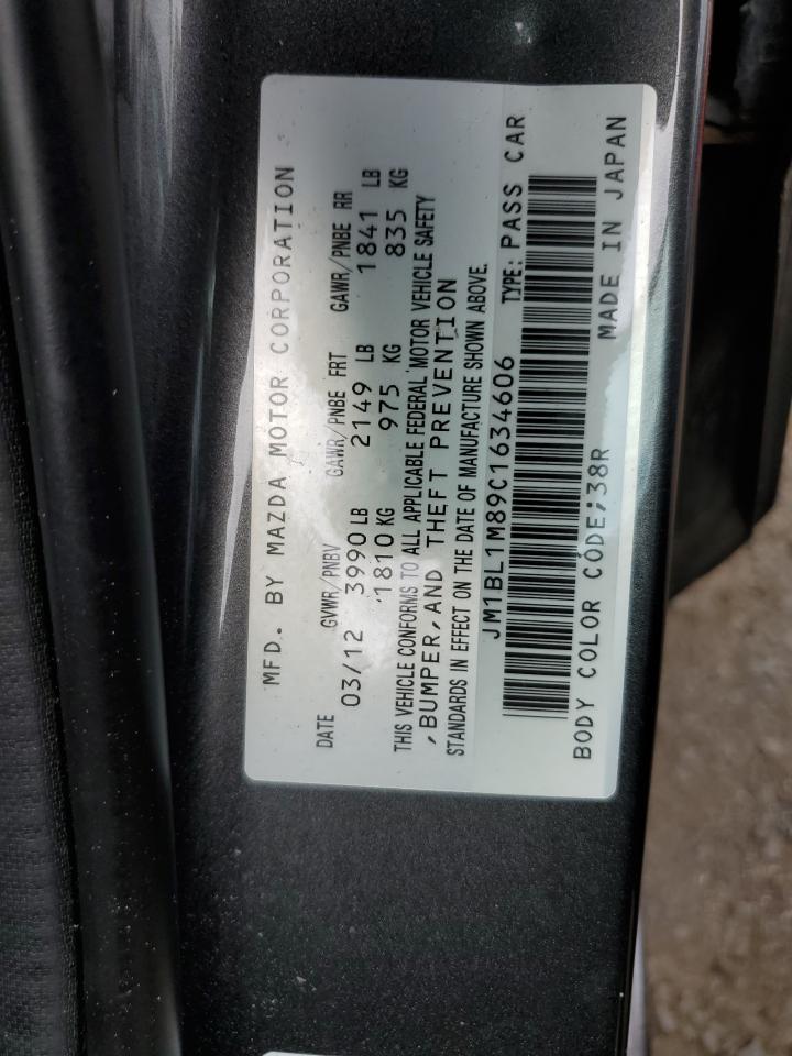 2012 Mazda 3 I VIN: JM1BL1M89C1634606 Lot: 62788924