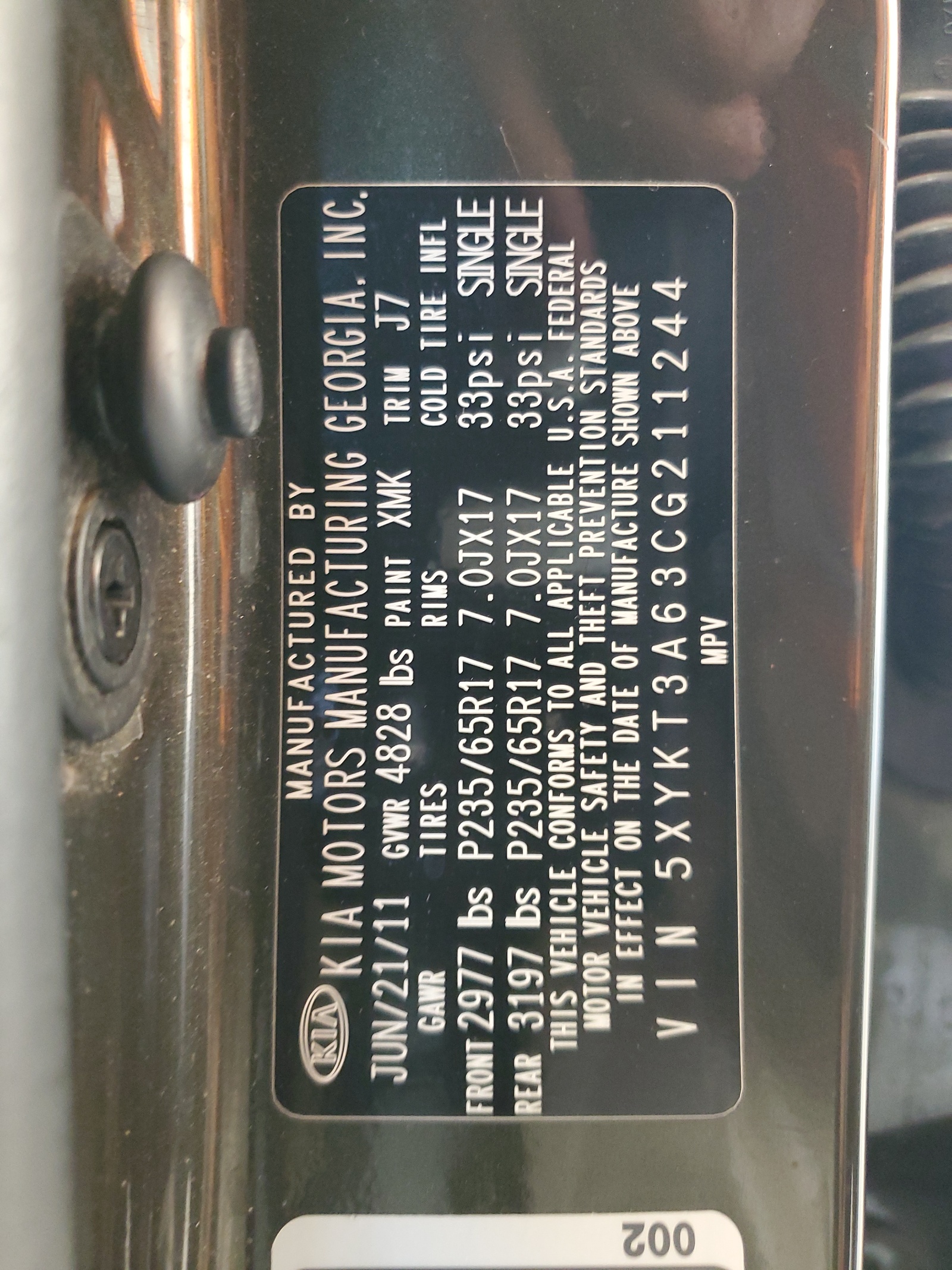 5XYKT3A63CG211244 2012 Kia Sorento Base