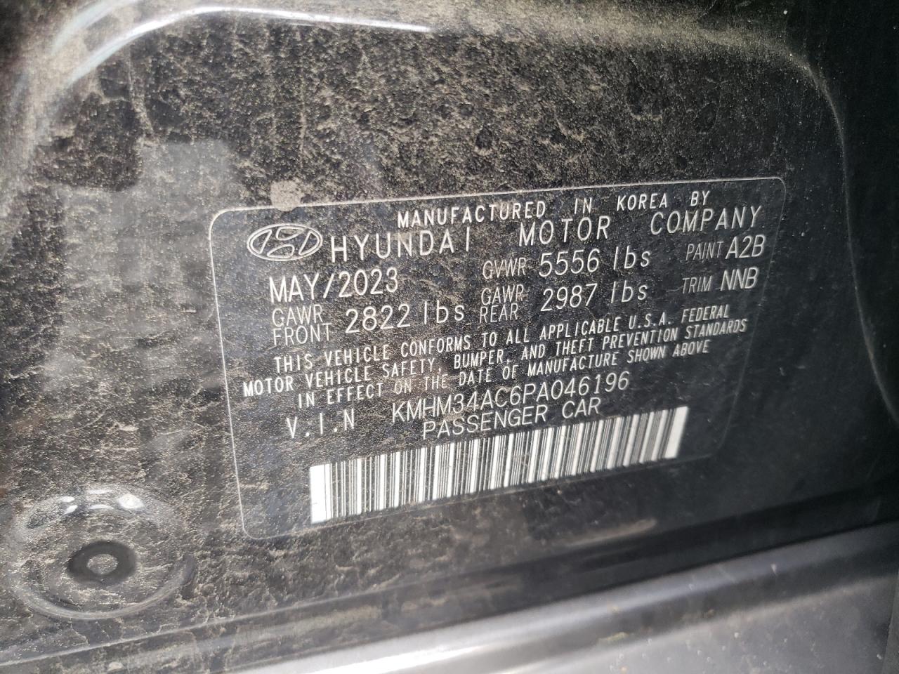 KMHM34AC6PA046196 2023 Hyundai Ioniq 6 Sel