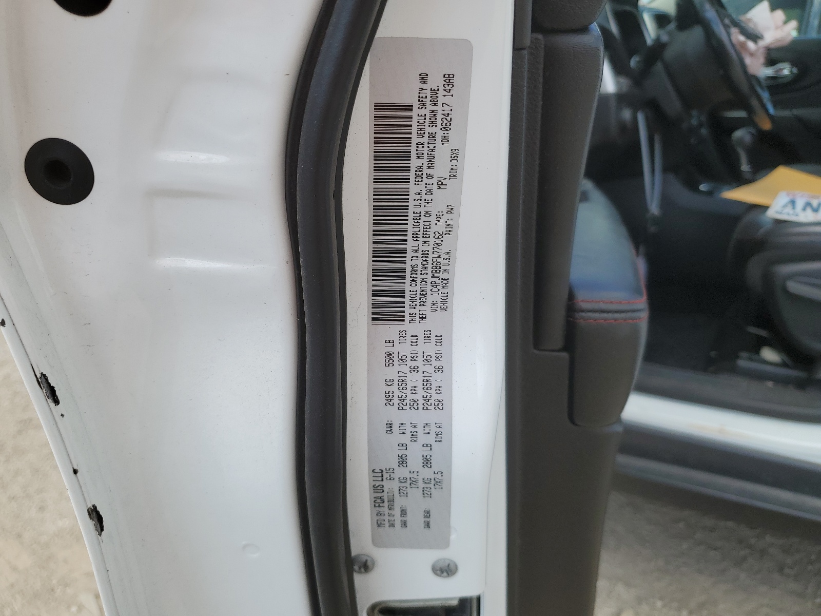 1C4PJMBB6FW770162 2015 Jeep Cherokee Trailhawk