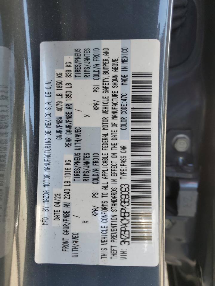 2023 Mazda 3 Preferred VIN: 3MZBPACM5PM369093 Lot: 62685064