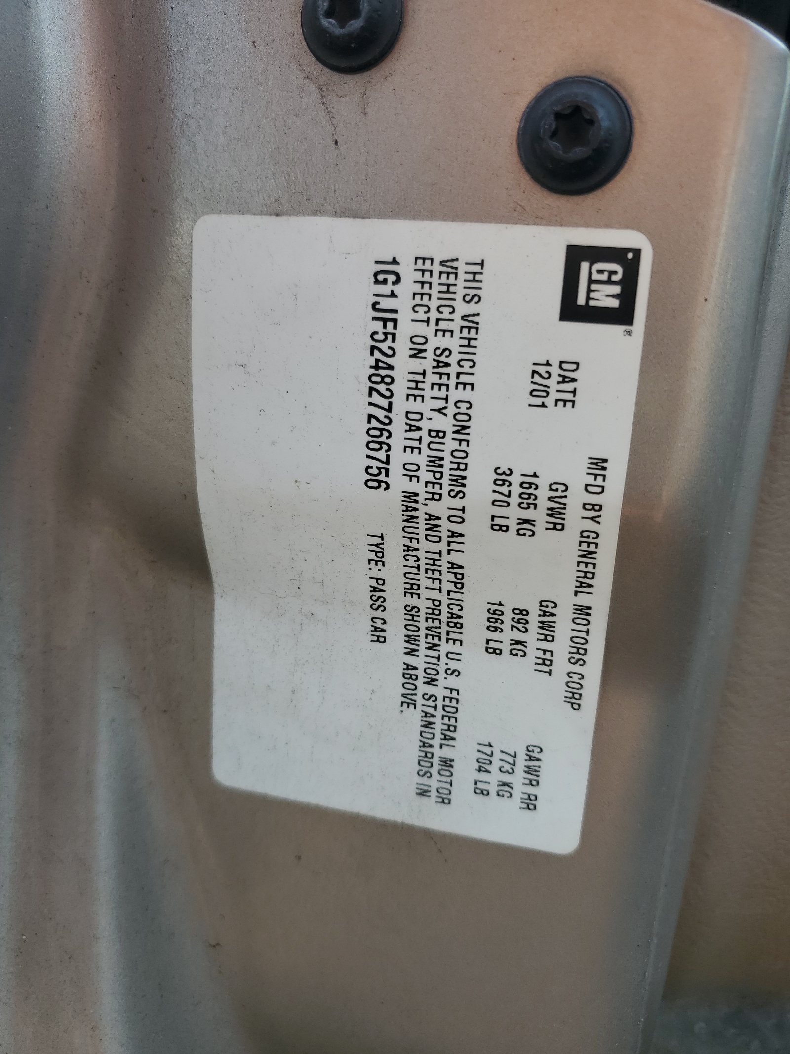 1G1JF524827266756 2002 Chevrolet Cavalier Ls