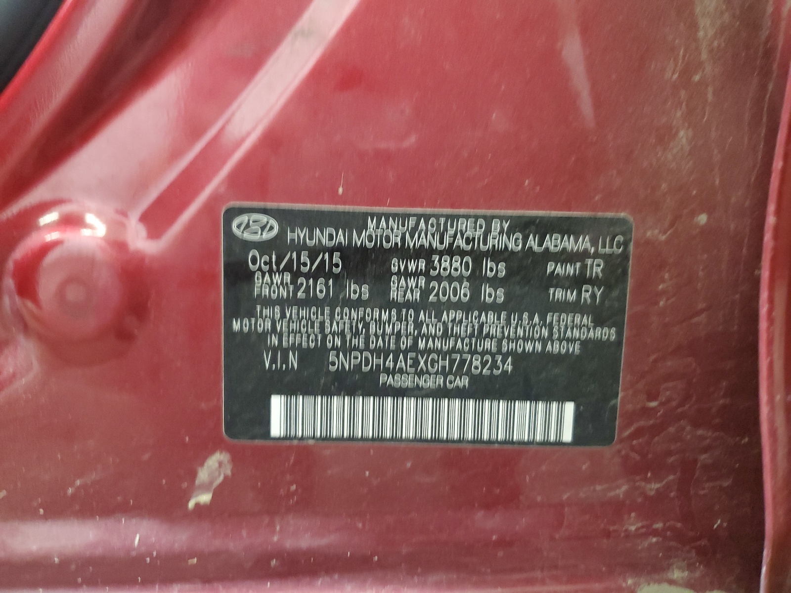 5NPDH4AEXGH778234 2016 Hyundai Elantra Se