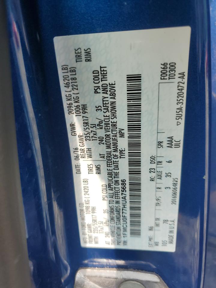 2017 Ford Escape S VIN: 1FMCU0F77HUA75686 Lot: 63473754