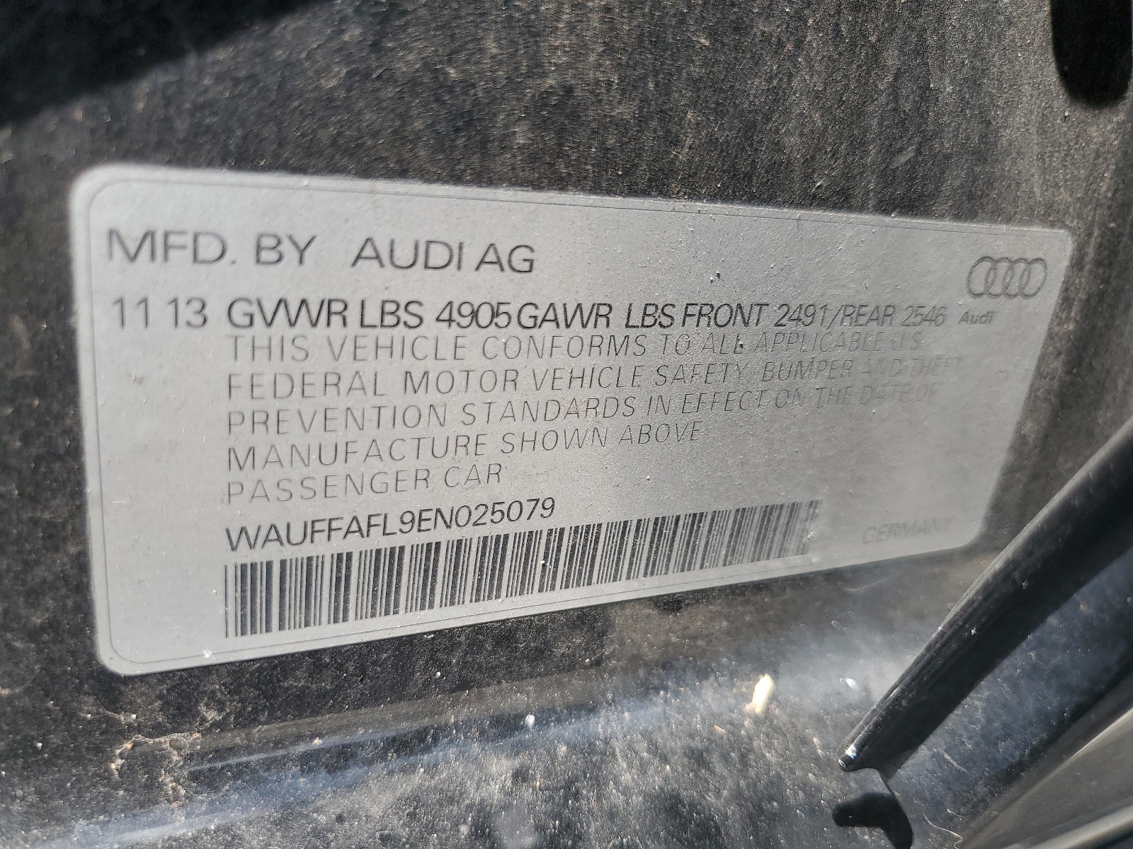 WAUFFAFL9EN025079 2014 Audi A4 Premium Plus