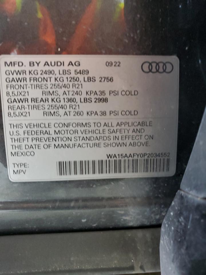 WA15AAFY0P2034552 2023 Audi Q5 Sportback Prm Pls 45