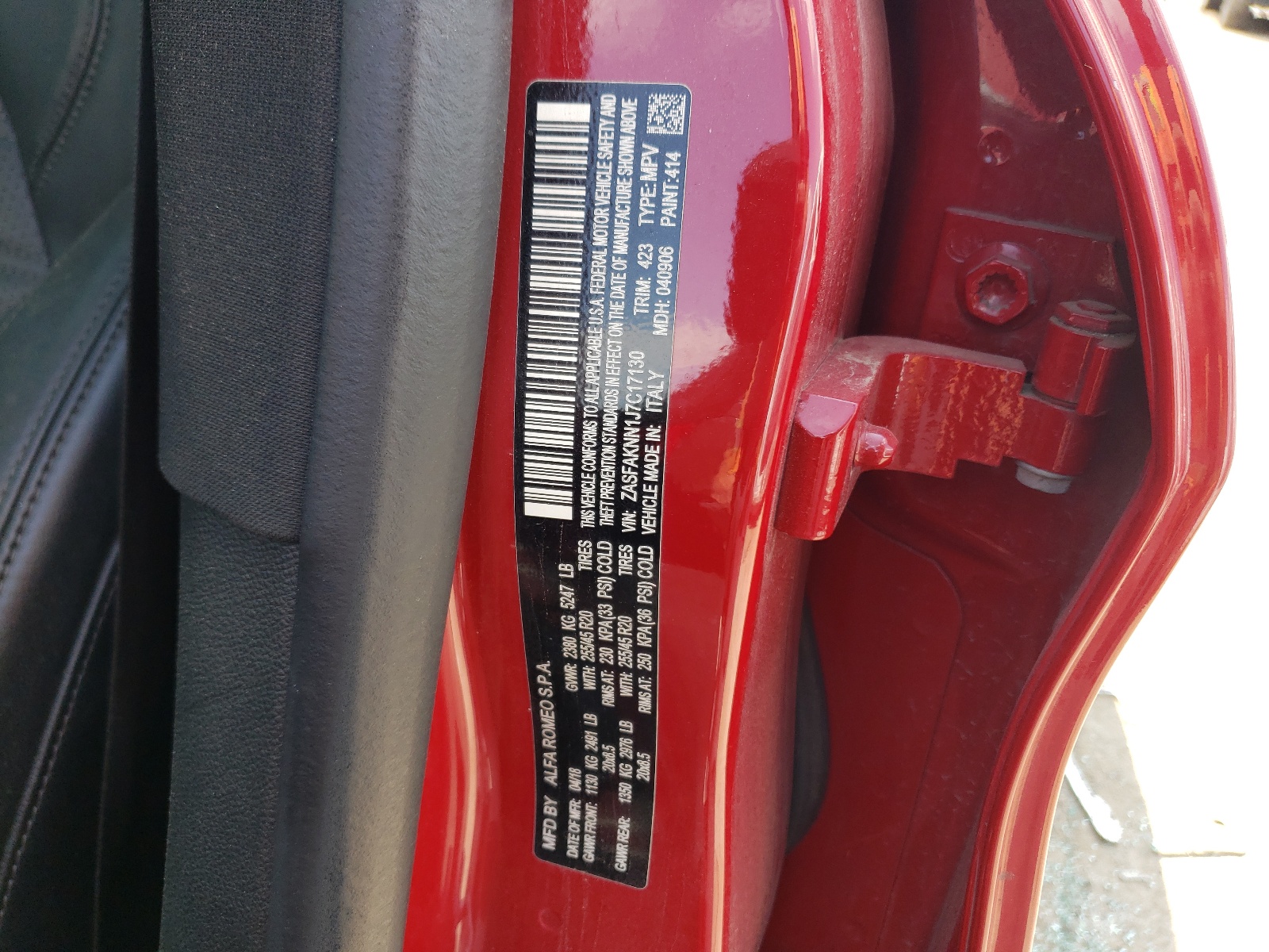 ZASFAKNN1J7C17130 2018 Alfa Romeo Stelvio Ti Sport