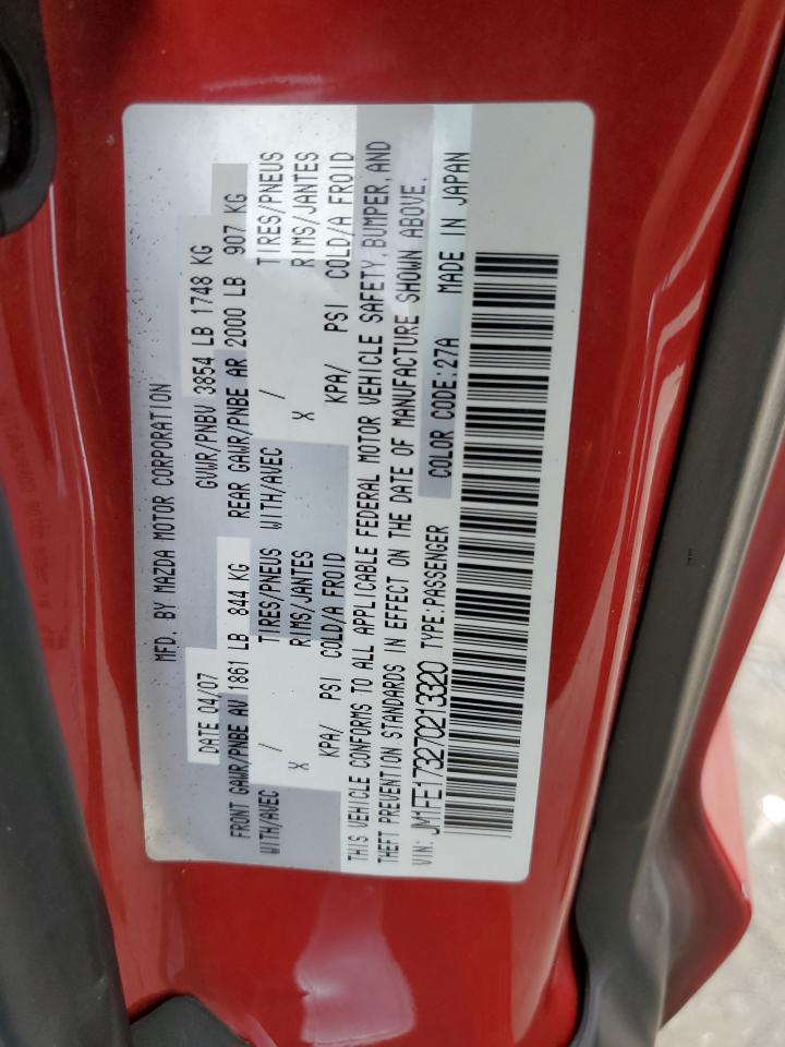 2007 Mazda Rx8 VIN: JM1FE173270213320 Lot: 64412044