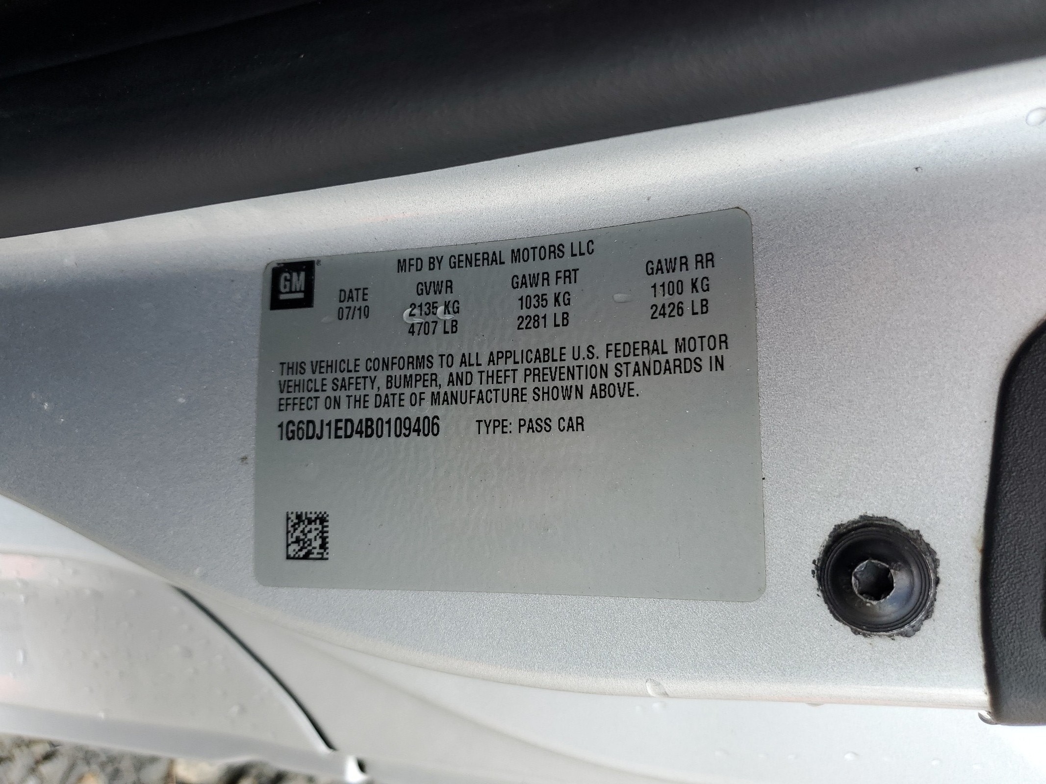 1G6DJ1ED4B0109406 2011 Cadillac Cts Performance Collection