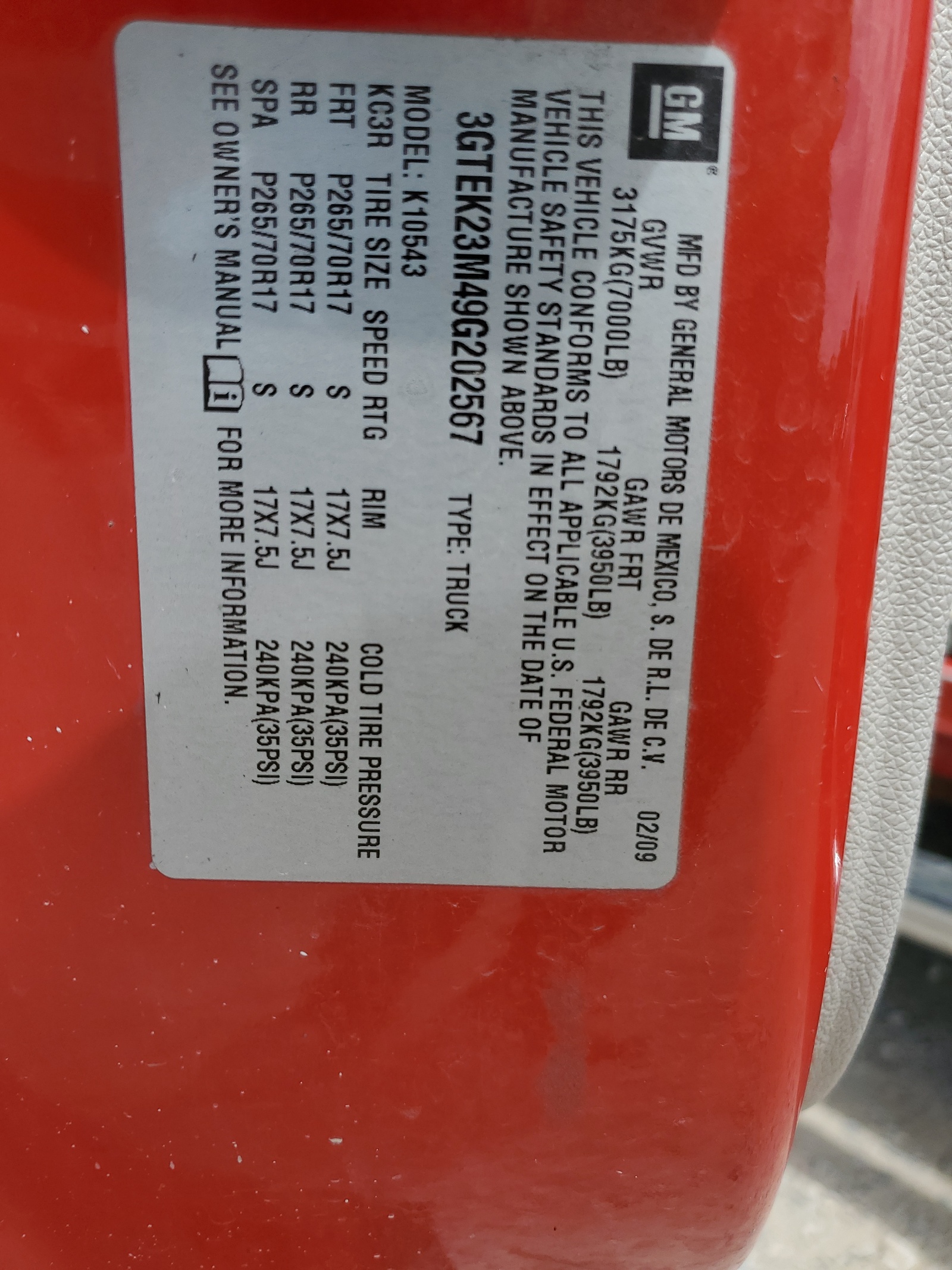 3GTEK23M49G202567 2009 GMC Sierra K1500 Sle