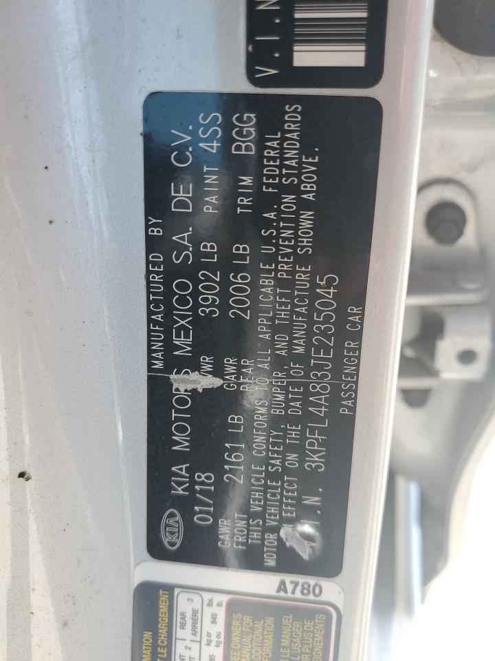 2018 Kia Forte Ex VIN: 3KPFL4A83JE235045 Lot: 64892534