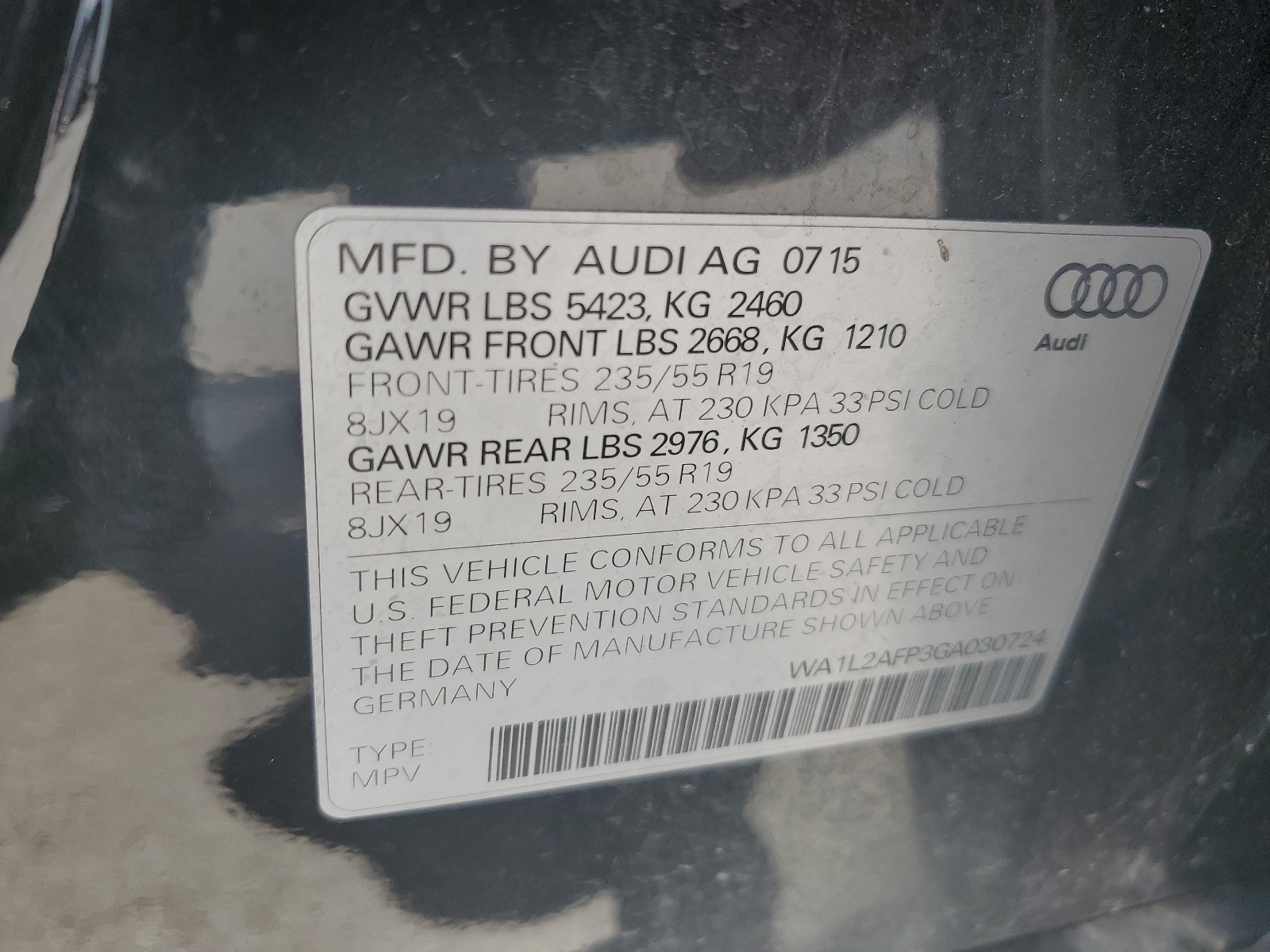 WA1L2AFP3GA030724 2016 Audi Q5 Premium Plus