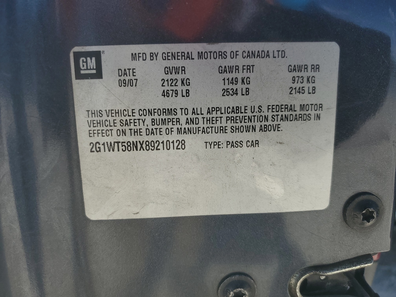 2G1WT58NX89210128 2008 Chevrolet Impala Lt