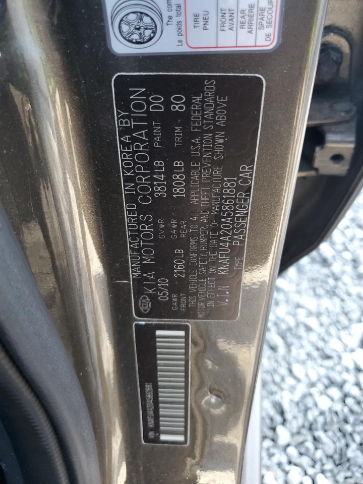 2010 Kia Forte Ex VIN: KNAFU4A20A5861881 Lot: 62706844