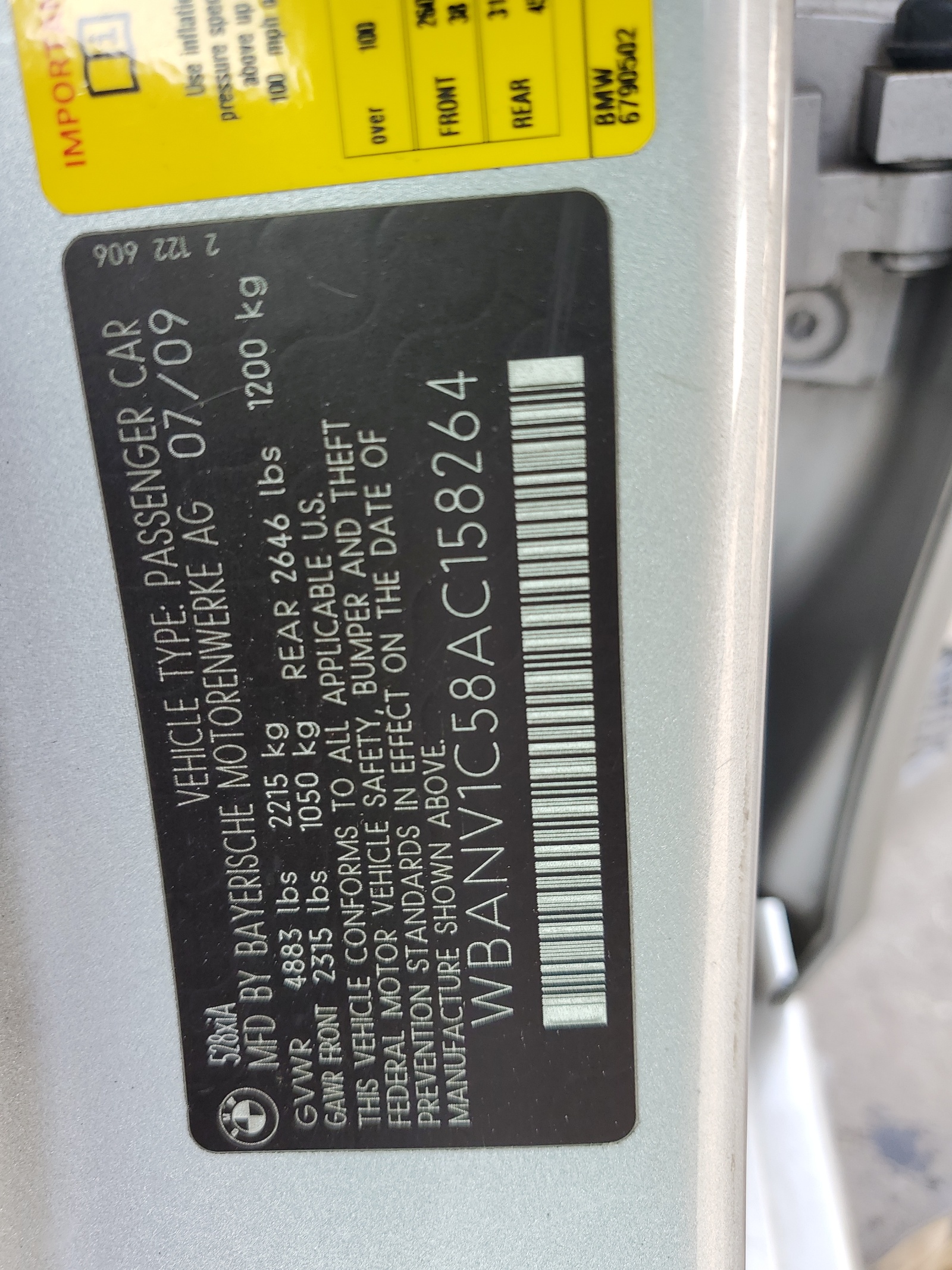 WBANV1C58AC158264 2010 BMW 528 Xi