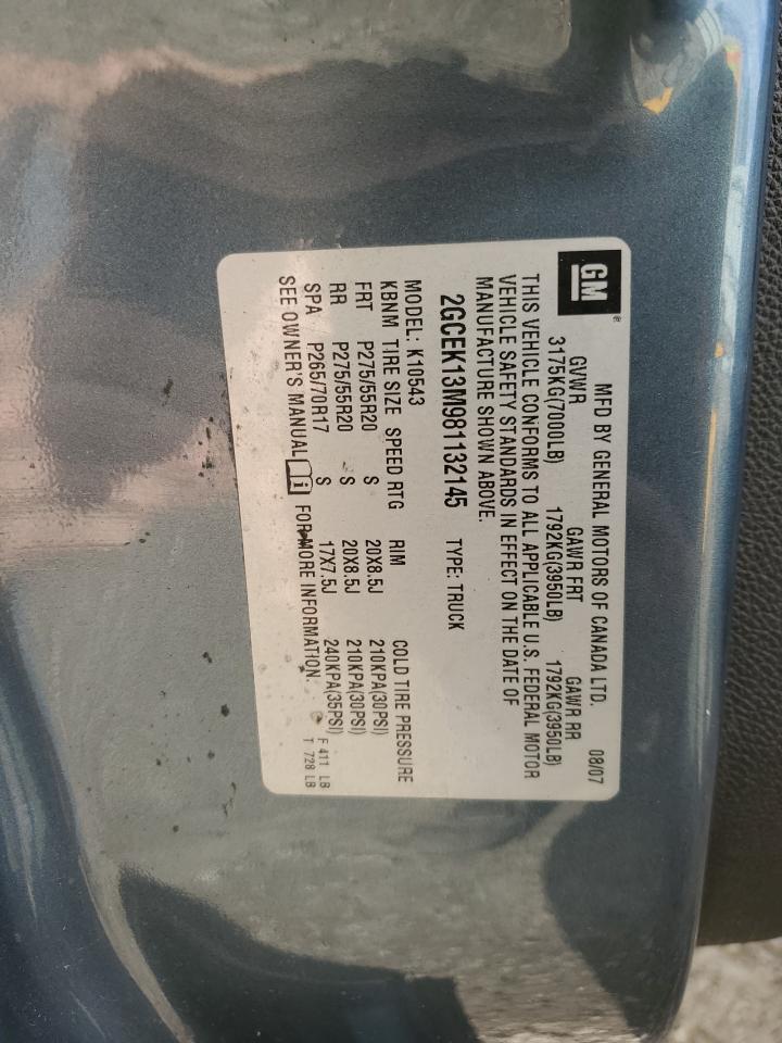 2008 Chevrolet Silverado K1500 VIN: 2GCEK13M981132145 Lot: 62875084