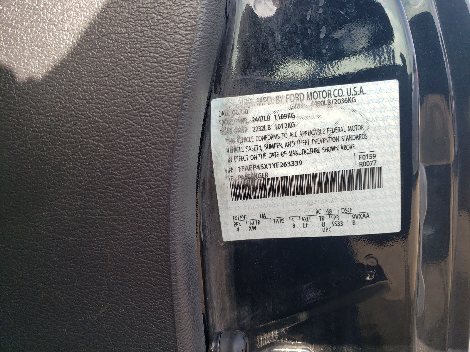 1FAFP45X1YF263339 2000 Ford Mustang Gt