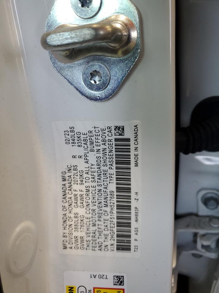 2HGFE2F51PH527689 2023 Honda Civic Sport