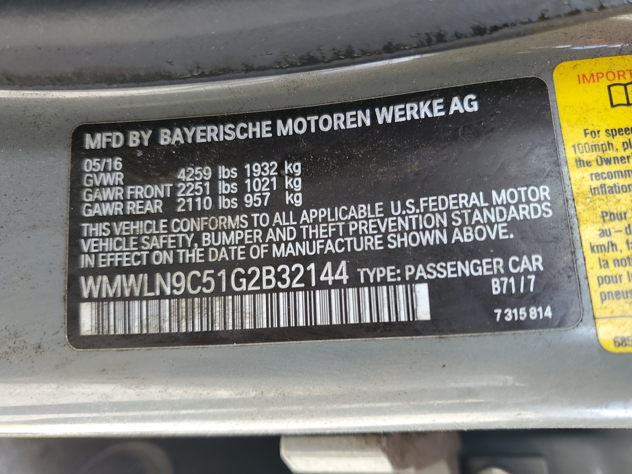 WMWLN9C51G2B32144 2016 Mini Cooper S Clubman