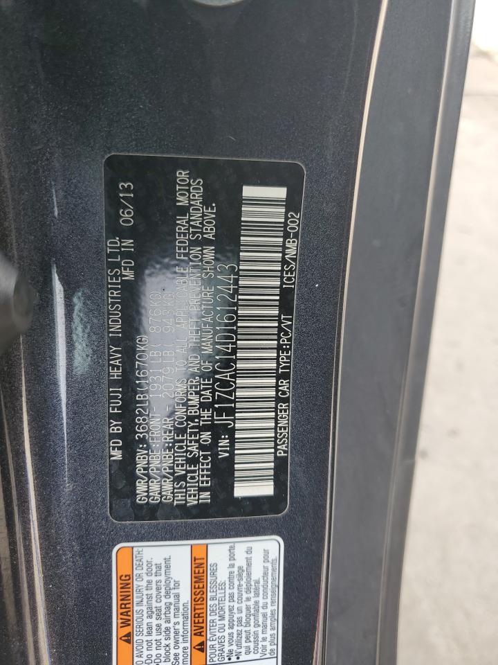 2013 Subaru Brz 2.0 Limited VIN: JF1ZCAC14D1612443 Lot: 64705584