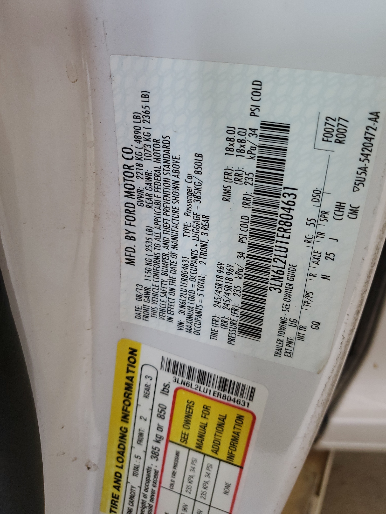 3LN6L2LU1ER804631 2014 Lincoln Mkz Hybrid