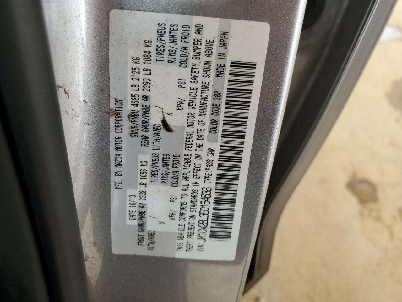 2014 Mazda 5 Sport VIN: JM1CW2BL3E0164638 Lot: 61884574