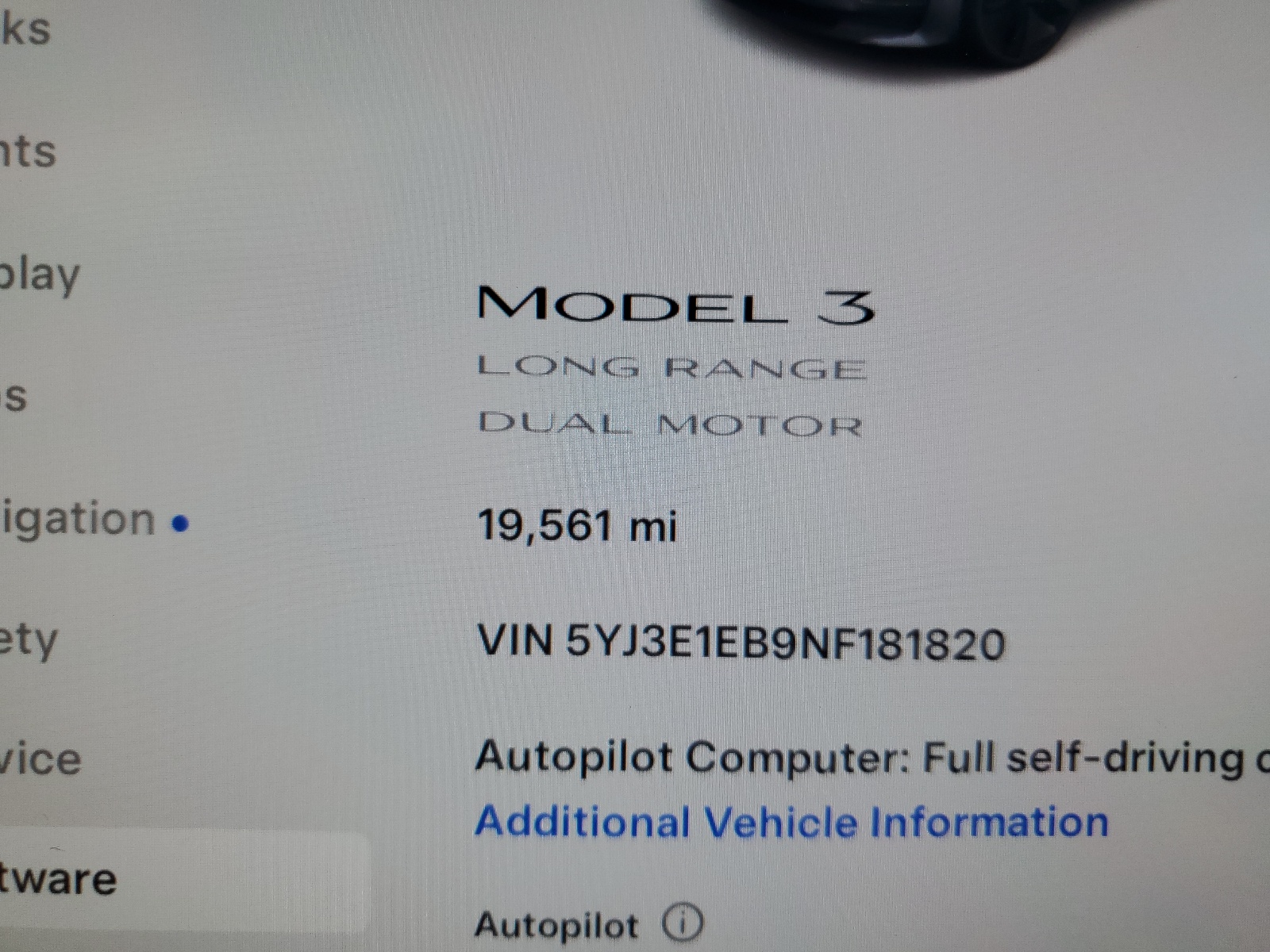 5YJ3E1EB9NF181820 2022 Tesla Model 3