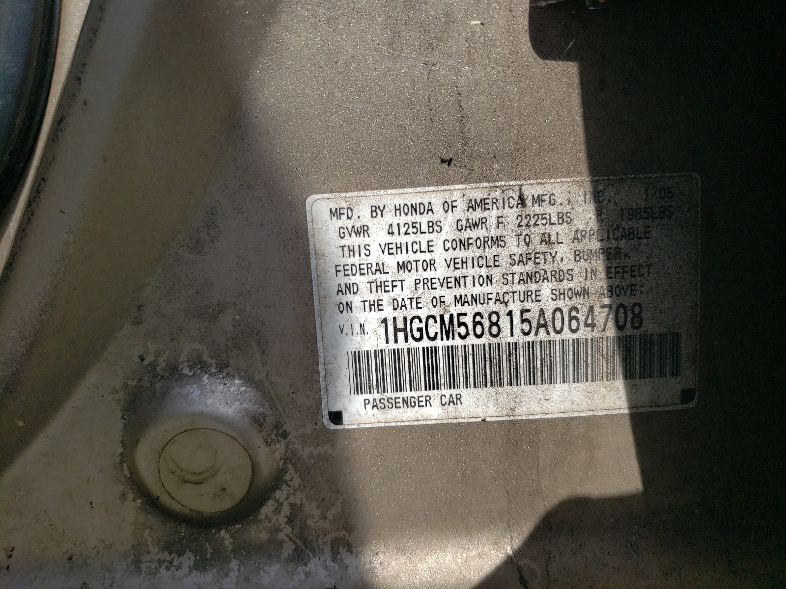 1HGCM56815A064708 2005 Honda Accord Ex