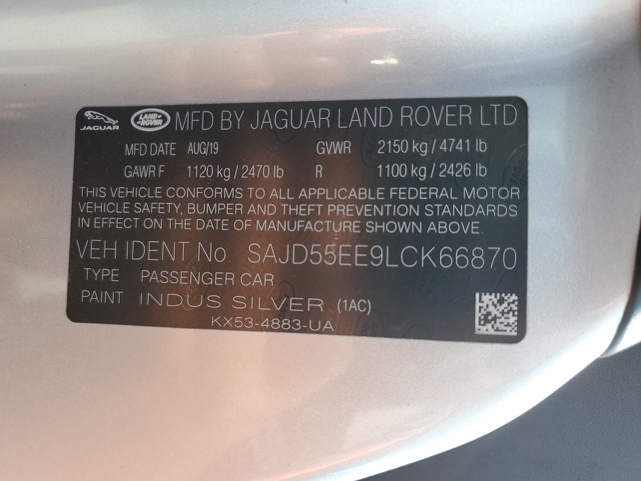 SAJD55EE9LCK66870 2020 Jaguar F-Type R