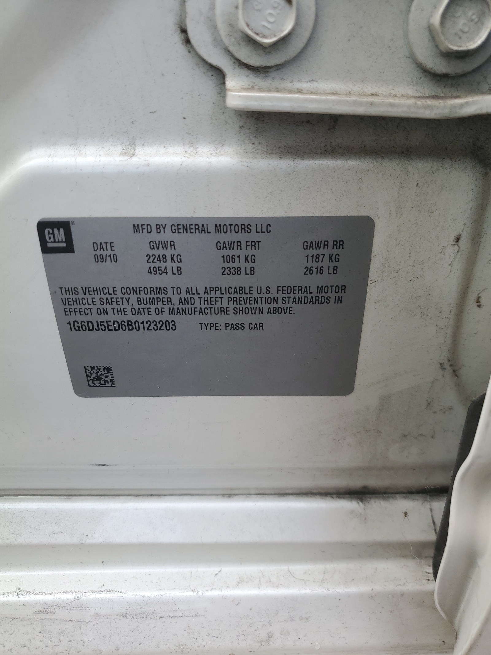 1G6DJ5ED6B0123203 2011 Cadillac Cts Performance Collection