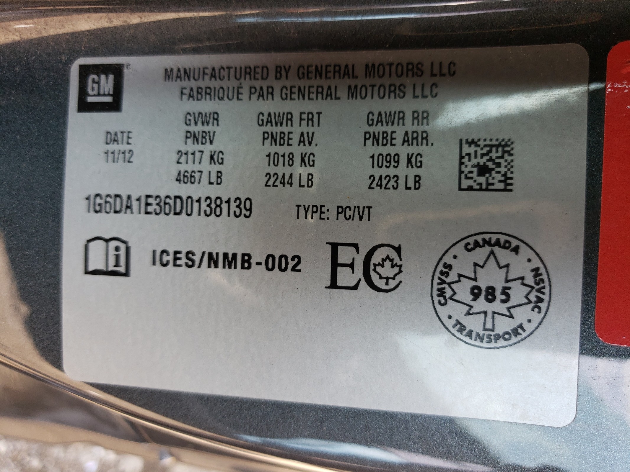 1G6DA1E36D0138139 2013 Cadillac Cts