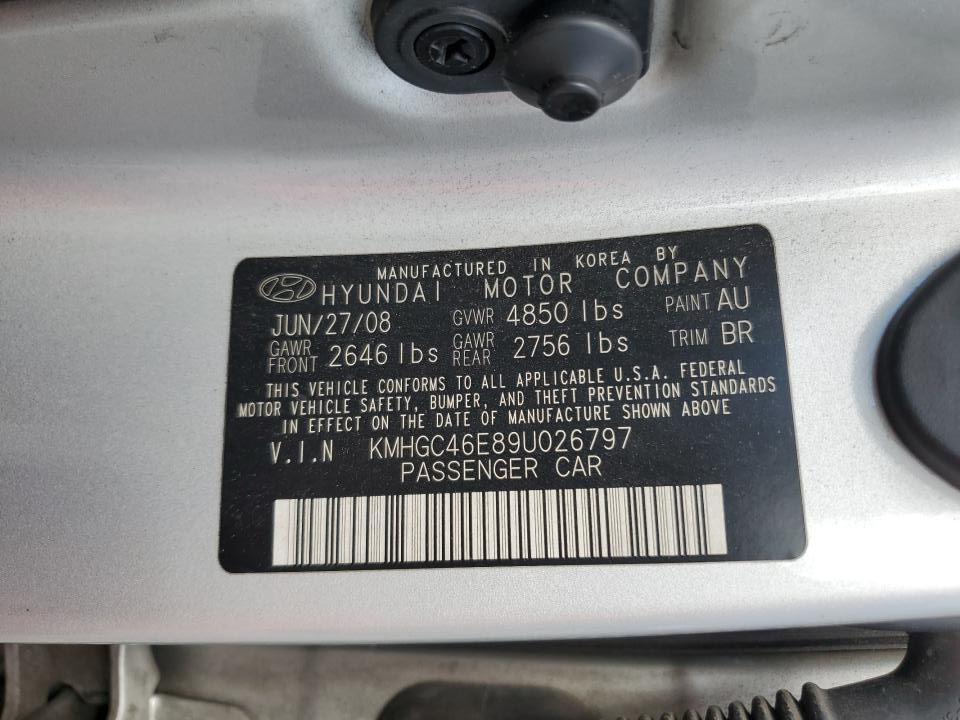 KMHGC46E89U026797 2009 Hyundai Genesis 3.8L