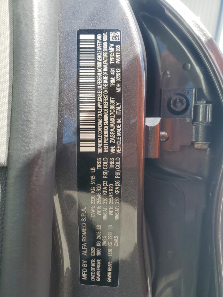 2020 Alfa Romeo Stelvio VIN: ZASPAJANXL7C86387 Lot: 61685464