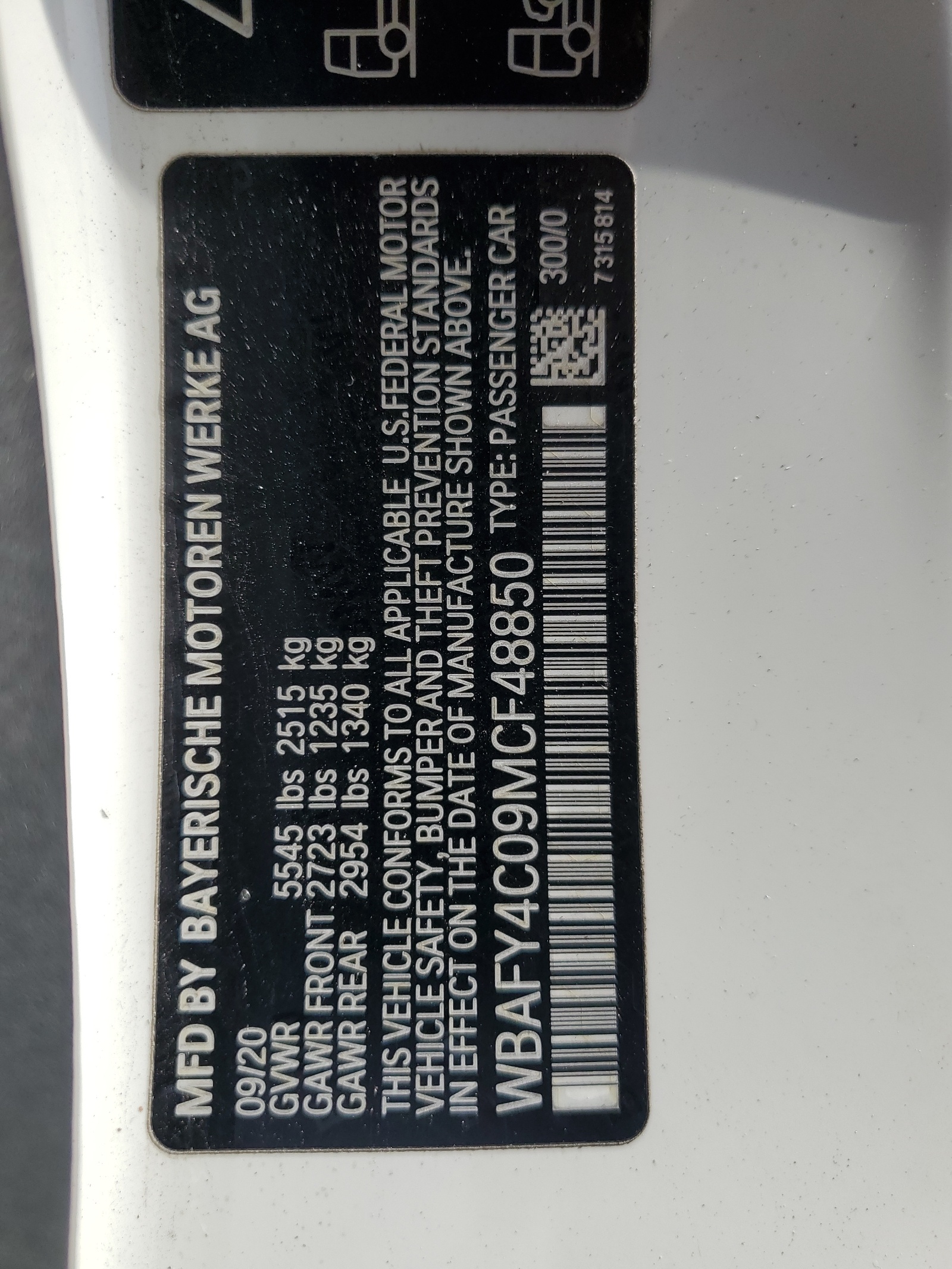 WBAFY4C09MCF48850 2021 BMW M850Xi